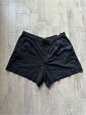 Abercrombie & Fitch 5"‎ Linen Blend Black Casual Shorts Size XL